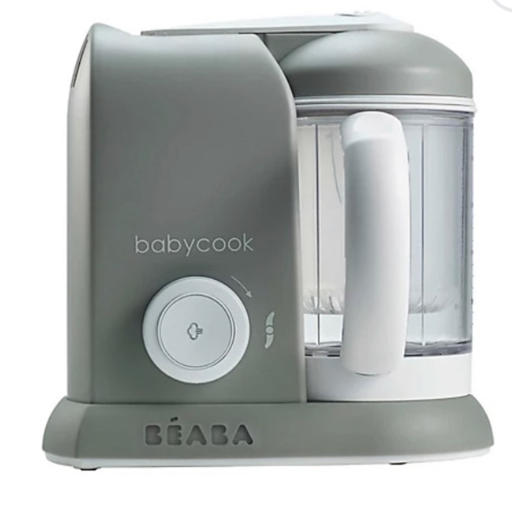 Baby cook solo. Gray and white. Baby food maker.